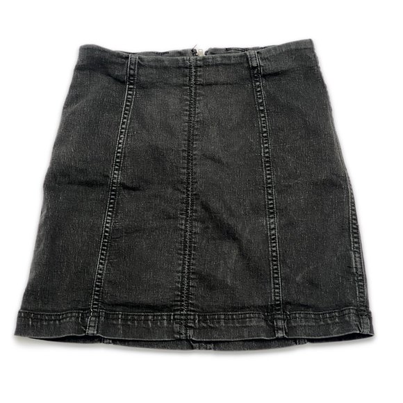 Free People Dresses & Skirts - Free People - Dark Gray Mini Pencil Denim Skirt, Size 6 (Small)